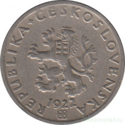 Монета. Чехословакия. 20 геллеров 1922 год.