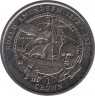 Монета. Великобритания. Остров Мэн. 1 крона 2001 год. Мореплаватели. Руаль Амундсен. ав.