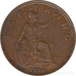 Монета. Великобритания. 1 фартинг 1930 год.