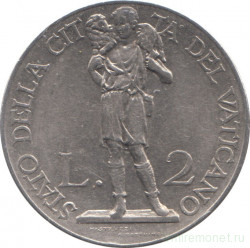 Монета. Ватикан. 2 лиры 1934 год.