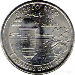 Монета. США. 25 центов 2009 год. Штат № 52 Пуэрто-Рико. Монетный двор D.