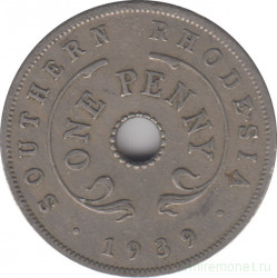 Монета. Южная Родезия. 1 пенни 1939 год.