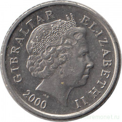 Монета. Гибралтар. 5 пенсов 2000 год.