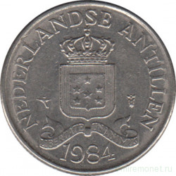 Монета. Нидерландские Антильские острова. 25 центов 1984 год.