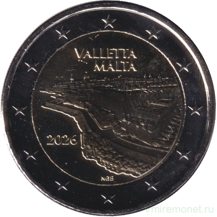 Монета. Мальта. 2 евро 2026 год. Валлетта.