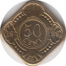 Монета. Нидерландские Антильские острова. 50 центов 1989 год. ав.