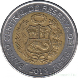 Монета. Перу. 5 солей 2013 год.