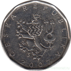 Монета. Чехия. 2 кроны 2007 год.