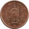 Монета. Сан-Марино. 2 цента 2012 год.