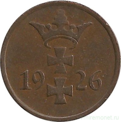 Монета. Польша. Данциг. 1 пфенниг 1926 год.