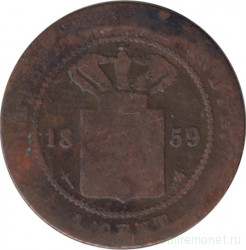 Монета. Нидерландская Ост-Индия. 1 цент 1859 год.