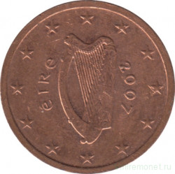 Монета. Ирландия. 2 цента 2007 год.