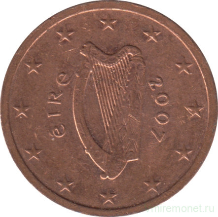 Монета. Ирландия. 2 цента 2007 год.