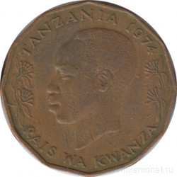 Монета. Танзания. 5 центов 1974 год.