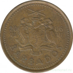 Монета. Барбадос. 5 центов 2006 год.