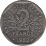 Монета. Франция. 2 франка 1980 год. ав.
