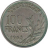 Монета. Франция. 100 франков 1958 год. Монетный двор - Париж. ав.