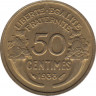Монета. Франция. 50 сантимов 1938 год. ав.