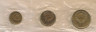 Монета. СССР. Часть официального, годового набора, из трех монет 1, 2 и 3 копейки 1968 год. рев