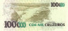 Банкнота. Бразилия. 100000 крузейро 1992-1993 год. Тип  235d.