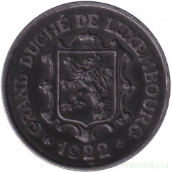 Монета. Люксембург. 25 сантимов 1922 год.