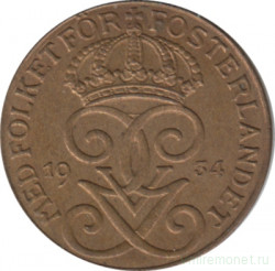 Монета. Швеция. 1 эре 1934 год.