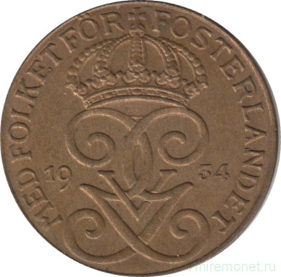 Монета. Швеция. 1 эре 1934 год.