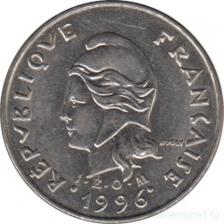 Монета. Новая Каледония. 10 франков 1996 год.