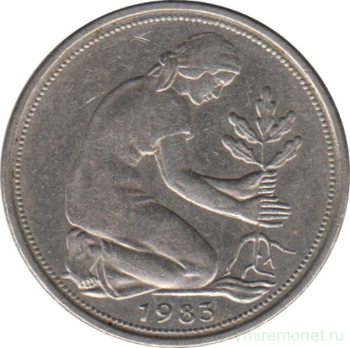 Монета. ФРГ. 50 пфеннигов 1983 год. Монетный двор - Мюнхен (D).