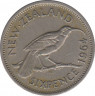 Монета. Новая Зеландия. 6 пенсов 1964 год. ав.