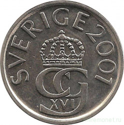 Монета. Швеция. 5 крон 2001 год. 