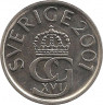 Аверс. Монета. Швеция. 5 крон 2001 год. 