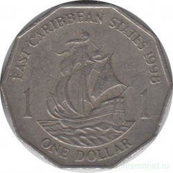 Монета. Восточные Карибские государства. 1 доллар 1998 год.