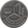 Монета. Бельгия. 1 франк 1990 год. BELGIQUE. ав.