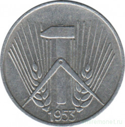 Монета. ГДР. 1 пфенниг 1953 год (E).