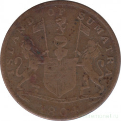 Монета. Суматра. 1 кеппинг 1804 год.