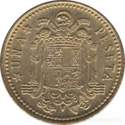 Монета. Испания. 1 песета 1969 (1966) год.