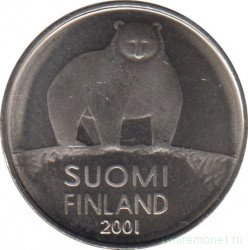 Монета. Финляндия. 50 пенни 2001 год.