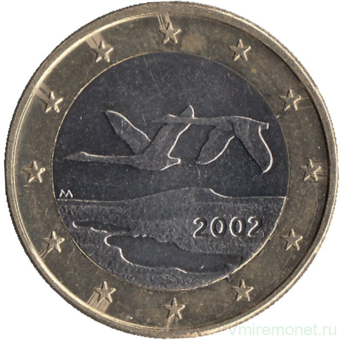Монета. Финляндия. 1 евро 2002 год.