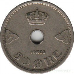 Монета. Норвегия. 50 эре 1926 год.