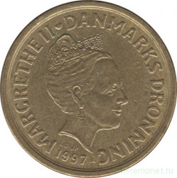 Монета. Дания. 10 крон 1997 год.