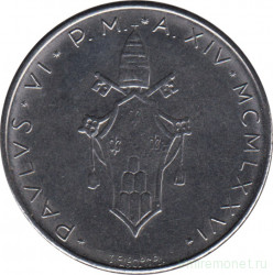 Монета. Ватикан. 100 лир 1976 год.
