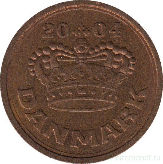 Монета. Дания. 50 эре 2004 год.