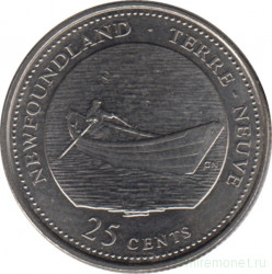 Монета. Канада. 25 центов 1992 год. 125 лет Конфедерации Канада. Ньюфаундленд.