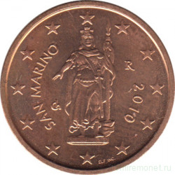 Монета. Сан-Марино. 2 цента 2010 год.