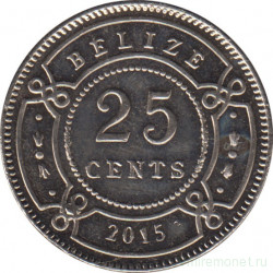 Монета. Белиз. 25 центов 2015 год.