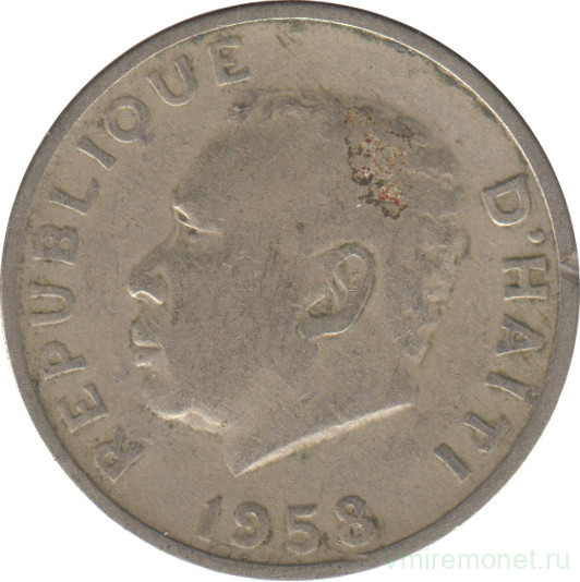 Монета. Гаити. 10 сантимов 1958 год.