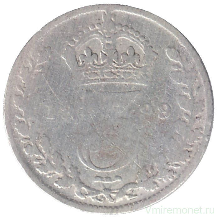 Монета. Великобритания. 3 пенса 1899 год.