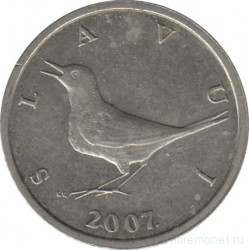 Монета. Хорватия. 1 куна 2007 год.