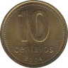 Монета. Аргентина. 10 сентаво 2004 год. ав.